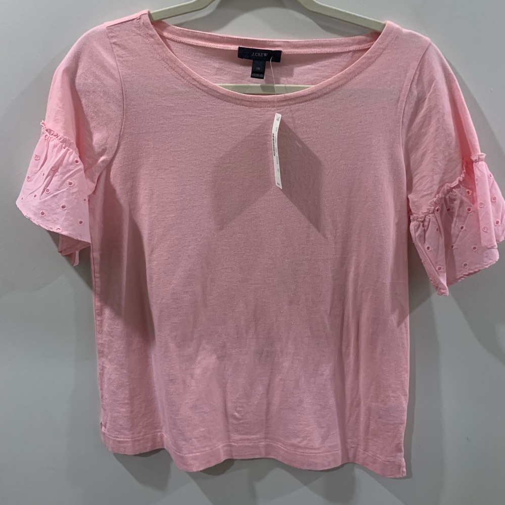 JCREW RUFFLE SLEEVE T-SHIRT